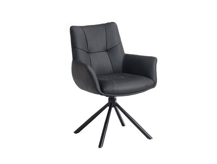 Drehbarer Design Stuhl SIGNATURE schwarz Echtleder 360° mit Federkern Metall Polsterstuhl Esszimmerstuhl Küchenstuhl Drehbarer Design Stuhl SIGNATURE schwarz Echtleder 360° mit Federkern Metall Polsterstuhl Esszimmerstuhl Küchenstuhl von Riess-Ambiente.de