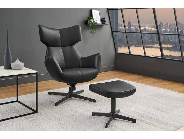Drehbarer Sessel VOGUE schwarz Kunstleder Metallbeine mit Armlehne Industrie & Loft Modern Drehbarer Sessel VOGUE schwarz Kunstleder Metallbeine mit Armlehne Industrie & Loft Modern von Riess-Ambiente.de