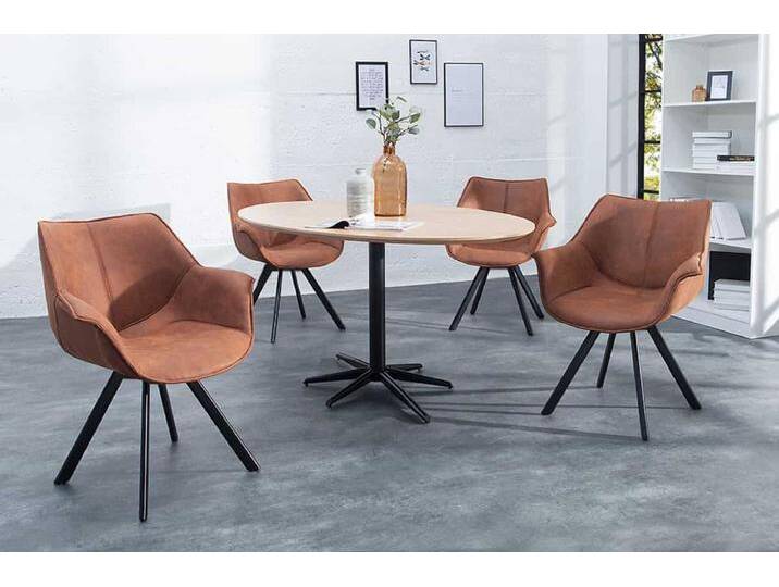 Drehbarer Stuhl THE DUTCH RETRO antik braun mit Armlehne schwarze Metallbeine Polsterstuhl Esszimmerstuhl Küchenstuhl Drehbarer Stuhl THE DUTCH RETRO antik braun mit Armlehne schwarze Metallbeine Polsterstuhl Esszimmerstuhl Küchenstuhl von Riess-Ambiente.de