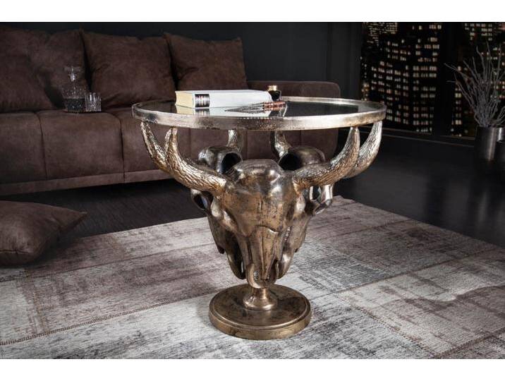 Extravaganter Couchtisch MATADOR 56cm bronze Stierkopf mit Glasplatte rund Sofatisch Wohnzimmertisch Kolonial Extravaganter Couchtisch MATADOR 56cm bronze Stierkopf mit Glasplatte rund Sofatisch Wohnzimmertisch Kolonial von Riess-Ambiente.de