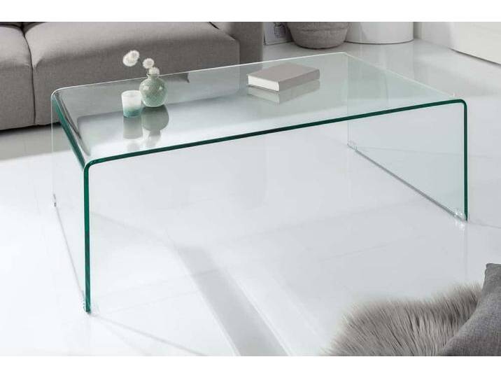 Extravaganter Glas Couchtisch FANTOME 110cm transparent rechteckig Sofatisch Wohnzimmertisch Modern von Riess-Ambiente.de