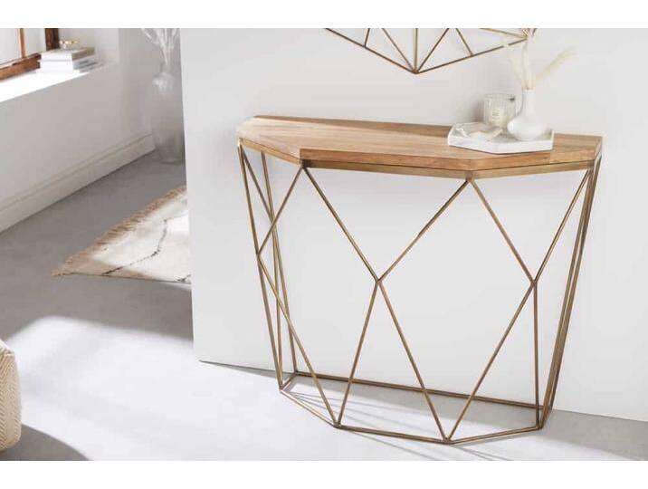 Filigrane Konsole DIAMOND 90cm Mango messing Massivholz Metall vieleckig Industrie & Loft Natur Filigrane Konsole DIAMOND 90cm Mango messing Massivholz Metall vieleckig Industrie & Loft Natur von Riess-Ambiente.de