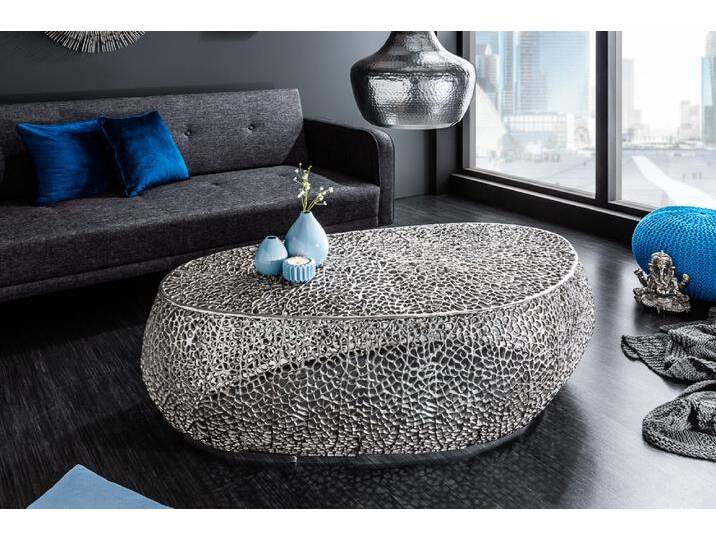 Filigraner Design Couchtisch ABSTRACT LEAF 120cm silber Handarbeit Sofatisch Wohnzimmertisch Säulentisch Glamour Modern Filigraner Design Couchtisch ABSTRACT LEAF 120cm silber Handarbeit Sofatisch Wohnzimmertisch Säulentisch Glamour Modern von Riess-Ambiente.de