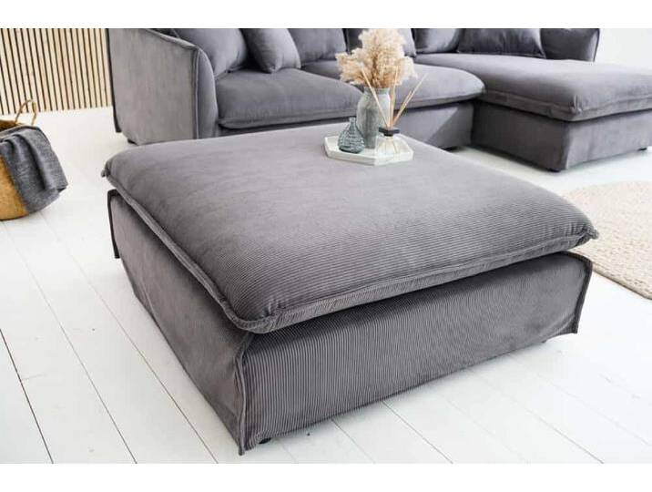 Großer Fußhocker HEAVEN 100cm grau Cord Modern Design Großer Fußhocker HEAVEN 100cm grau Cord Modern Design von Riess-Ambiente.de