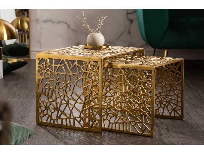 Handgearbeiteter Couchtisch ABSTRACT 50cm 2er Set gold im Gap Design rechteckig Sofatisch Wohnzimmertisch Satztisch Glamour Modern Handgearbeiteter Couchtisch ABSTRACT 50cm 2er Set gold im Gap Design rechteckig Sofatisch Wohnzimmertisch Satztisch Glamour Modern von Riess-Ambiente.de