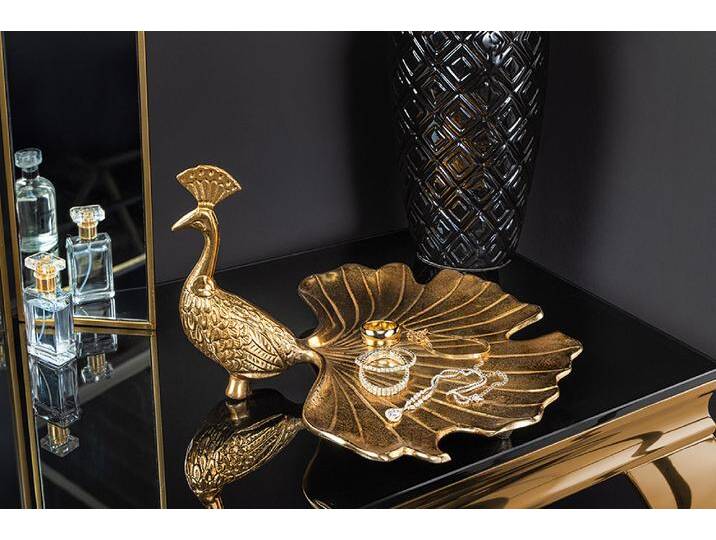 Handgefertigte Servierplatte WILDLIFE PEACOCK 40cm gold Metall Pfauen-Skulptur Glamour Modern Handgefertigte Servierplatte WILDLIFE PEACOCK 40cm gold Metall Pfauen-Skulptur Glamour Modern von Riess-Ambiente.de