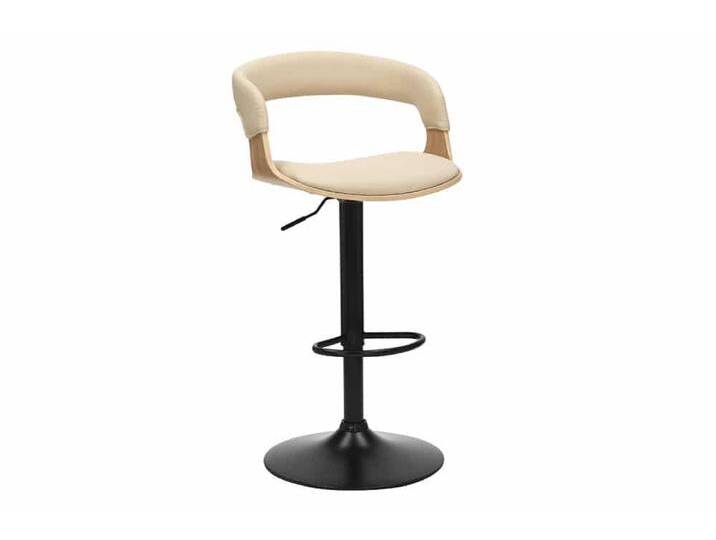 Höhenverstellbarer Barhocker MANHATTAN natur Eiche creme beige Kunstleder drehbar für Küche Tresenhocker Bistrohocker Küchenhocker von Riess-Ambiente.de