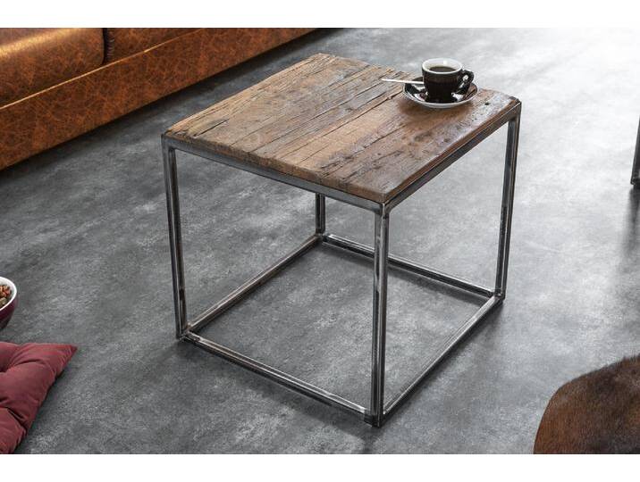 Industrial Beistelltisch BARRACUDA 40cm recyceltes Massivholz mit geflexten Beinen rechteckig Industrie & Loft Natur Rustikal von Riess-Ambiente.de