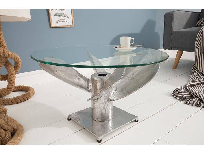 Maritimer Couchtisch OCEAN M 60cm silber antik rund Schiffsschraube Glasplatte Sofatisch Wohnzimmertisch Maritimer Couchtisch OCEAN M 60cm silber antik rund Schiffsschraube Glasplatte Sofatisch Wohnzimmertisch von Riess-Ambiente.de