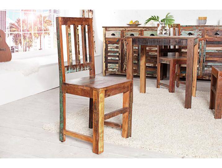 Massiver Holz Stuhl JAKARTA aus recycelten Fischerbooten Esszimmerstuhl Küchenstuhl Upcycling Shabby Boheme von Riess-Ambiente.de