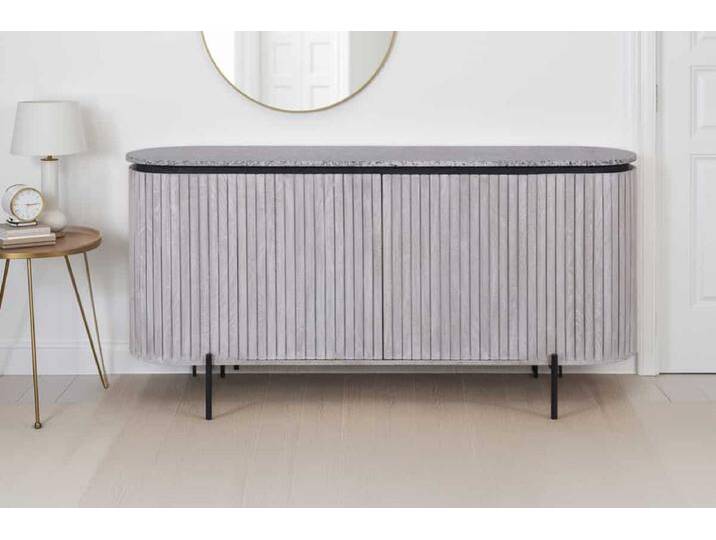 Massives Sideboard ADLON 170cm grau gebürstet Mangoholz mit weißer Marmorplatte Retro Massives Sideboard ADLON 170cm grau gebürstet Mangoholz mit weißer Marmorplatte Retro von Riess-Ambiente.de