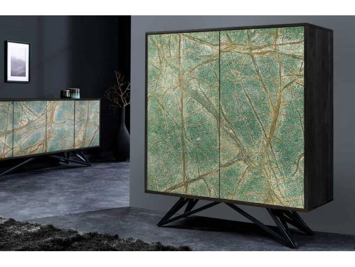 Massivholz Highboard MOUNTAIN SOUL 120cm echter Naturstein Akazie Schrank von Riess-Ambiente.de