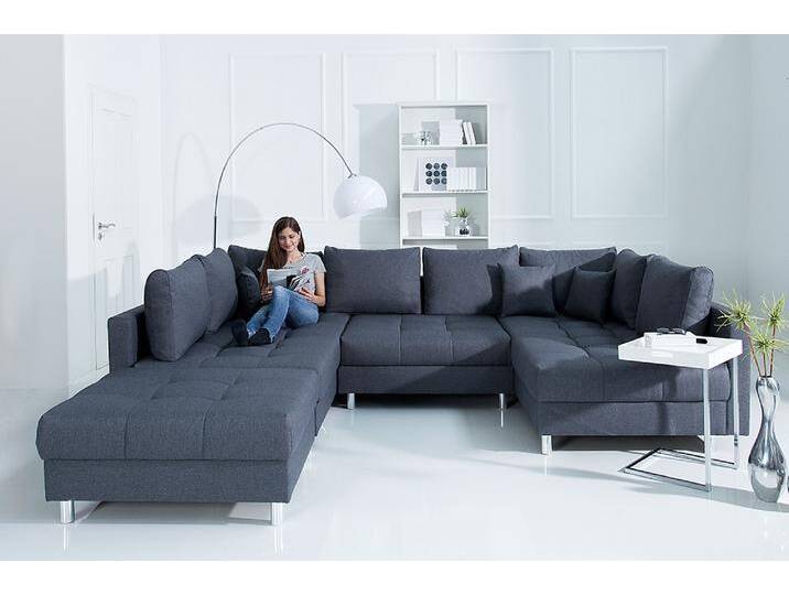 Moderne XXL Wohnlandschaft KENT 305cm anthrazit Federkern Bigsofa inkl. Hocker U-Form Wohnzimmer Moderne XXL Wohnlandschaft KENT 305cm anthrazit Federkern Bigsofa inkl. Hocker U-Form Wohnzimmer von Riess-Ambiente.de