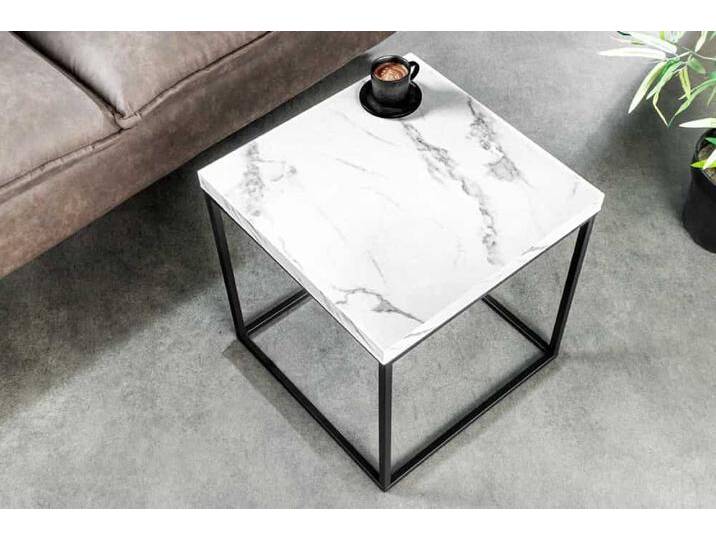 Moderner Beistelltisch ARCHITECTURE 45cm weiß Marmor-Design Metallgestell quadratisch Moderner Beistelltisch ARCHITECTURE 45cm weiß Marmor-Design Metallgestell quadratisch von Riess-Ambiente.de