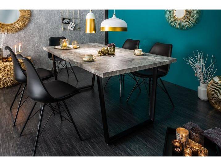 Moderner Esstisch LOFT 160cm grau Beton-Design schwarze Metallbeine Kufengestell Industrial rechteckig Moderner Esstisch LOFT 160cm grau Beton-Design schwarze Metallbeine Kufengestell Industrial rechteckig von Riess-Ambiente.de