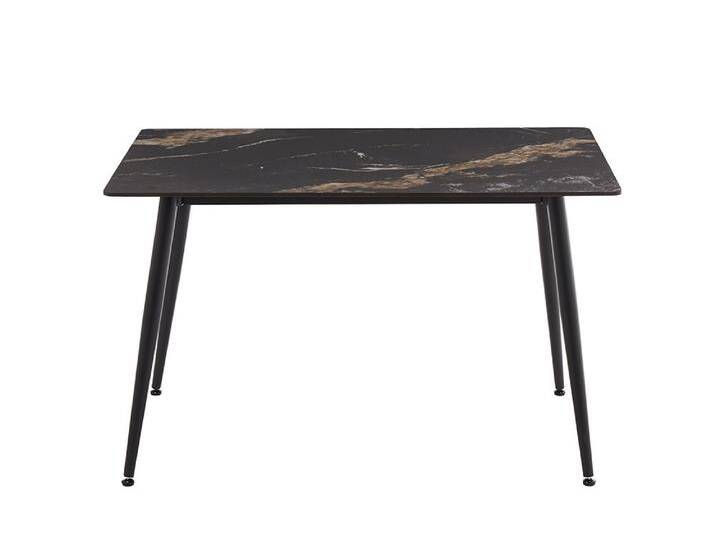 Moderner Esstisch MILANO 120cm schwarz gold sand Aurora Oro Keramik Metallgestell rechteckig Esszimmertisch Küchentisch 4 Personen von Riess-Ambiente.de