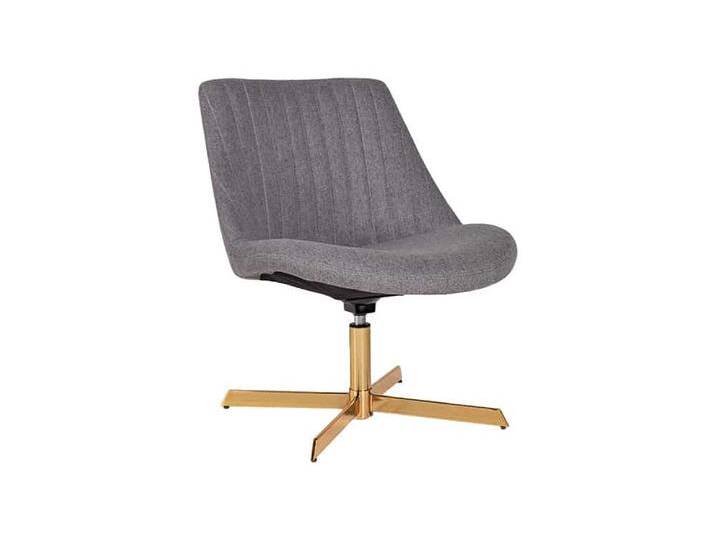 Moderner Sessel LOUNGER grau gold Strukturstoff drehbar von Riess-Ambiente.de