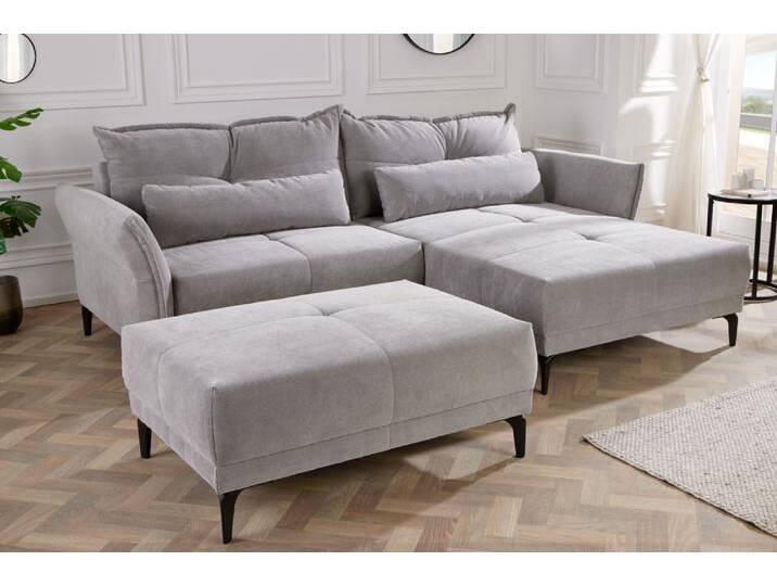 Moderner Sitzhocker DESIGNO 110cm grau Cord Metallfüße Moderner Sitzhocker DESIGNO 110cm grau Cord Metallfüße von Riess-Ambiente.de