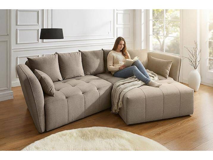 Modernes Big Sofa ROYAL 295cm greige Velours-Strickstoff Federkern XXL-Couch Wohnzimmer Modernes Big Sofa ROYAL 295cm greige Velours-Strickstoff Federkern XXL-Couch Wohnzimmer von Riess-Ambiente.de