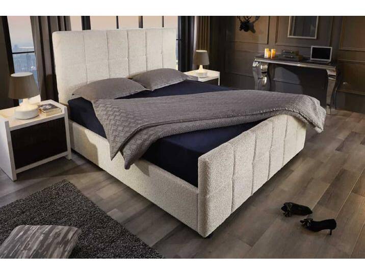 Modernes Boxbett PRESTIGE 180x200cm creme Bouclè mit Stauraum von Riess-Ambiente.de