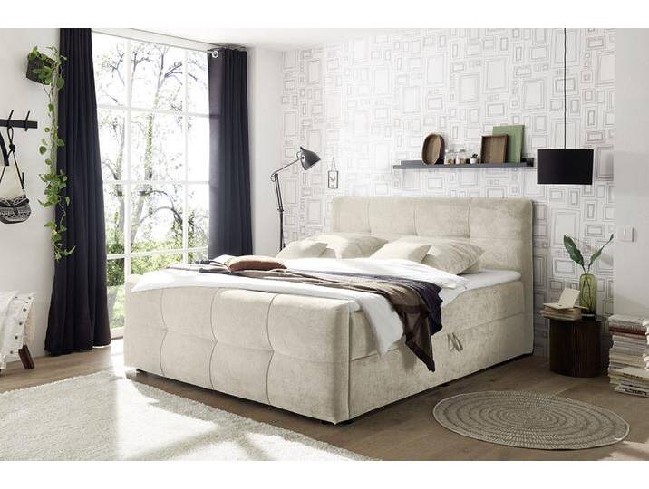 Modernes Boxspringbett TOULOUSE 140x200cm beige inkl. Matratze und Topper mit Bettkasten von Riess-Ambiente.de