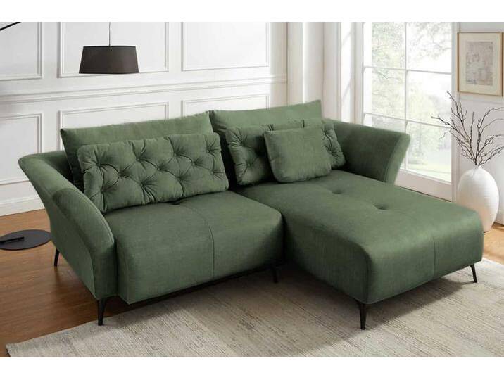Modernes Ecksofa MARRAKESCH 265cm grün Samt 3-Sitzer inkl. Kissen Ottomane links L-Form Modernes Ecksofa MARRAKESCH 265cm grün Samt 3-Sitzer inkl. Kissen Ottomane links L-Form von Riess-Ambiente.de