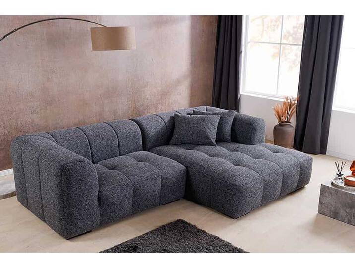 Modernes Ecksofa ZERO GRAVITY 240cm graphit grau Strukturstoff 3-Sitzer Couch L-Form Wohnzimmer von Riess-Ambiente.de