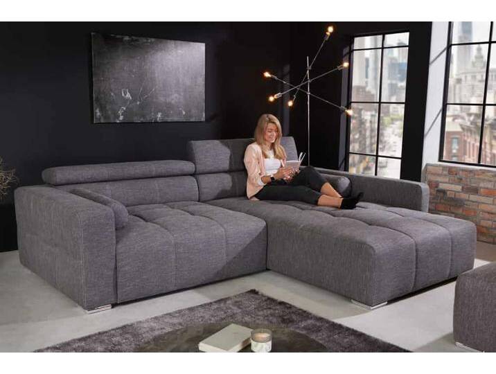 Modernes XXL Ecksofa GRANDEZZA 280cm grau Flachgewebe Bigsofa Ottomane variabel L-Form Wohnzimmer Modernes XXL Ecksofa GRANDEZZA 280cm grau Flachgewebe Bigsofa Ottomane variabel L-Form Wohnzimmer von Riess-Ambiente.de