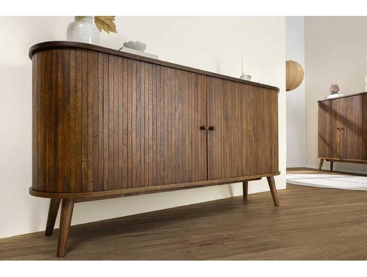 Retro Sideboard VALHALLA WOOD 160cm smoked Eichenholz Schiebetüren Retro Sideboard VALHALLA WOOD 160cm smoked Eichenholz Schiebetüren von Riess-Ambiente.de