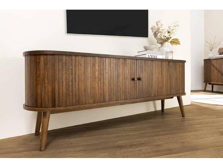 Retro TV-Board VALHALLA WOOD 160cm smoked Eichenholz Schiebetüren Lowboard Retro TV-Board VALHALLA WOOD 160cm smoked Eichenholz Schiebetüren Lowboard von Riess-Ambiente.de