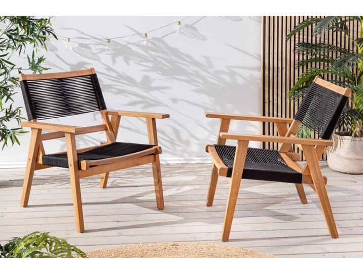 Wetterfestes 2er Set Gartenstuhl BALI ROPE natur anthrazit Akazienholz Loungesessel Wetterfestes 2er Set Gartenstuhl BALI ROPE natur anthrazit Akazienholz Loungesessel von Riess-Ambiente.de