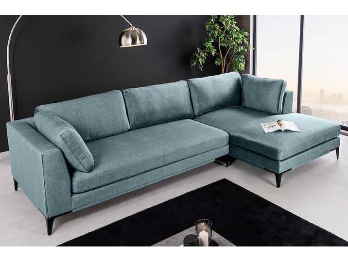Zeitloses Ecksofa SIGNUM 315cm petrol Samt Ottomane rechts Bigsofa XXL-Couch L-Form Wohnzimmer Modern Skandinavisch von Riess-Ambiente.de
