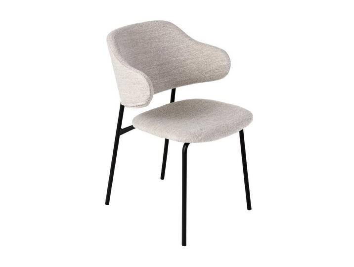 riess-ambiente Armlehnstuhl VOGUE greige / schwarz (Einzelartikel, 1 St), Esszimmer · Bouclé · Metall · mit Armlehne · Retro Design, beige von Riess-Ambiente.de
