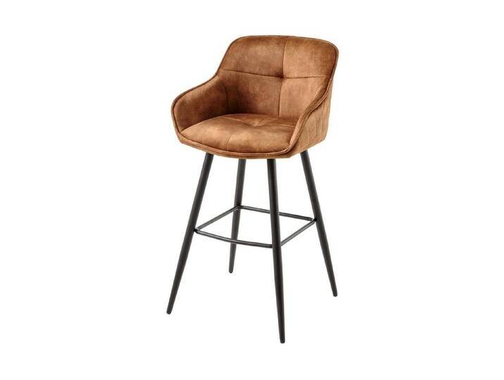 riess-ambiente Barhocker EUPHORIA rost braun / schwarz (Einzelartikel, 1 St), Esszimmer · Samt · Edelstahl · mit Lehne · Tresenstuhl · Barock Design von Riess-Ambiente.de