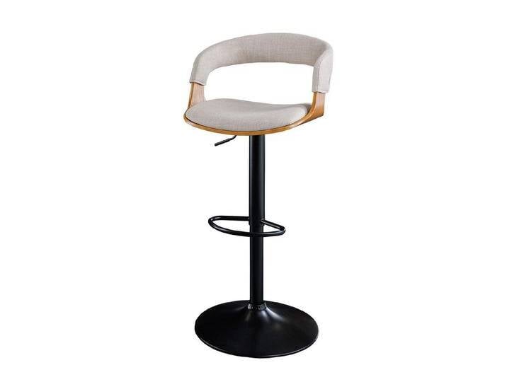 riess-ambiente Barhocker MANHATTAN beige / natur / schwarzHATTAN beige / schwarz (Einzelartikel, 1 St), Strukturstoff · Metall · höhenverstellbar · 360° drehbar · mit Lehne von Riess-Ambiente.de