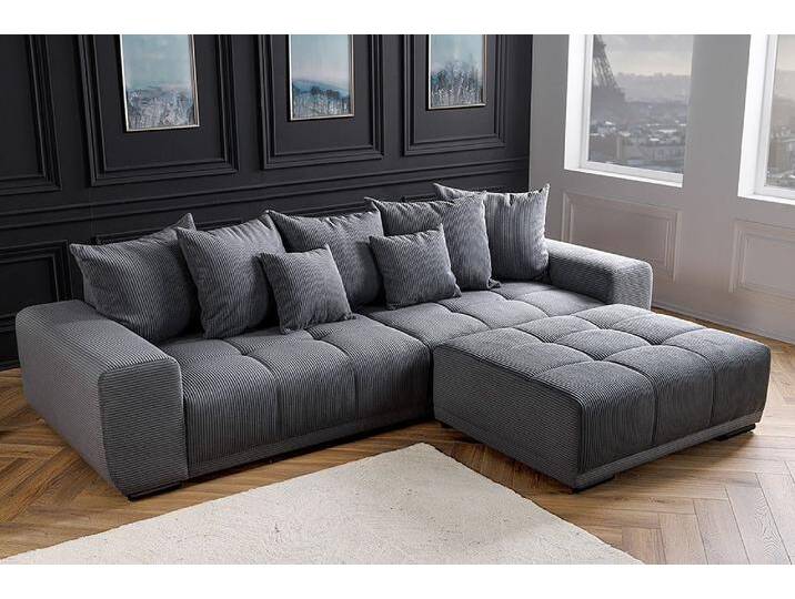 riess-ambiente Big-Sofa ELEGANCIA 285cm anthrazit, Einzelartikel 1 Teile, XXL Couch · Cord · mit Federkern · inkl. Kissen · Modern Design, grau riess-ambiente Big-Sofa ELEGANCIA 285cm anthrazit, Einzelartikel 1 Teile, XXL Couch · Cord · mit Federkern · inkl. Kissen · Modern Design, grau von Riess-Ambiente.de
