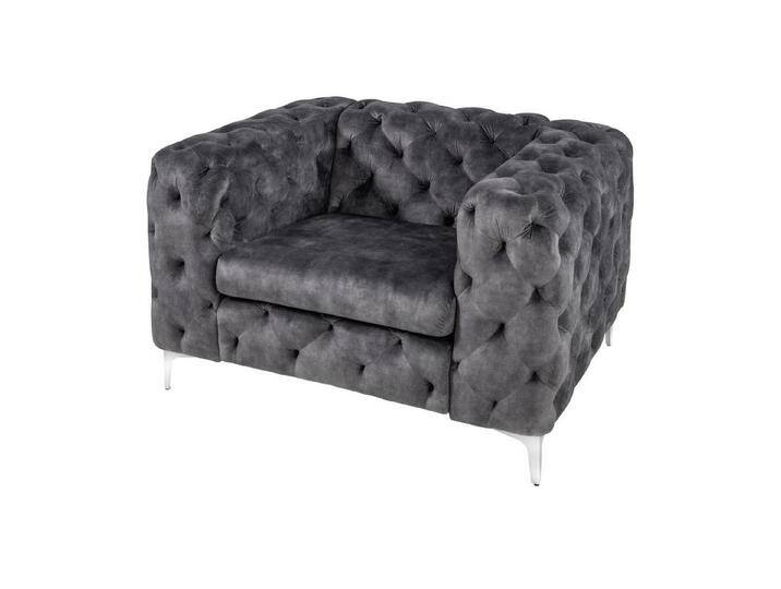 riess-ambiente Chesterfield-Sessel MODERN BAROCK 120cm dunkelgrau · Samt-Sessel mit Federkern-Polsterung (Einzelartikel, 1-St) von Riess-Ambiente.de
