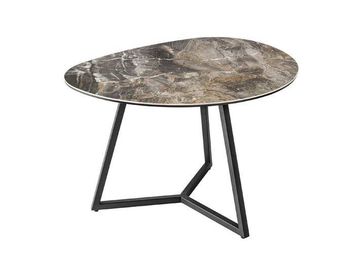 riess-ambiente Couchtisch MARVELOUS 70cm taupe / schwarz (Einzelartikel, 1-St), Wohnzimmer · Keramik · Glas · Metall · Marmor-Design, grau von Riess-Ambiente.de