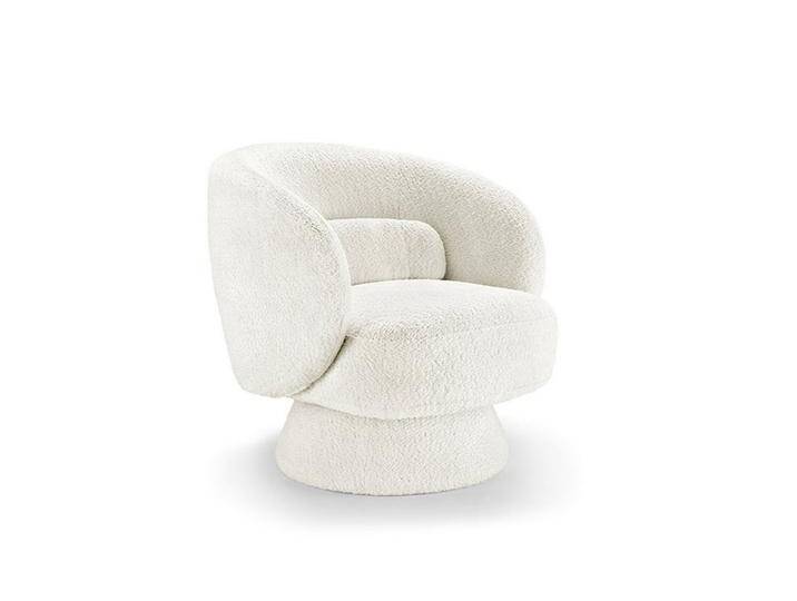 riess-ambiente Drehsessel BOSSA NOVA weiß (Einzelartikel, 1-St), Wohnzimmer · Bouclé · 360° drehbar · Scandinavian Design, weiß von Riess-Ambiente.de