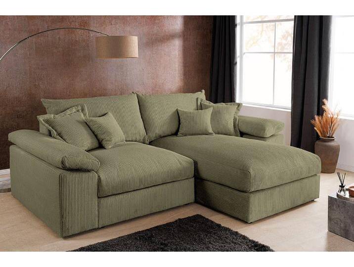 riess-ambiente Ecksofa ATMOSPHERE XL 245cm grün - Cord, Federkern-Polsterung, inkl. Kissen, Einzelartikel 1 Teile riess-ambiente Ecksofa ATMOSPHERE XL 245cm grün - Cord, Federkern-Polsterung, inkl. Kissen, Einzelartikel 1 Teile von Riess-Ambiente.de