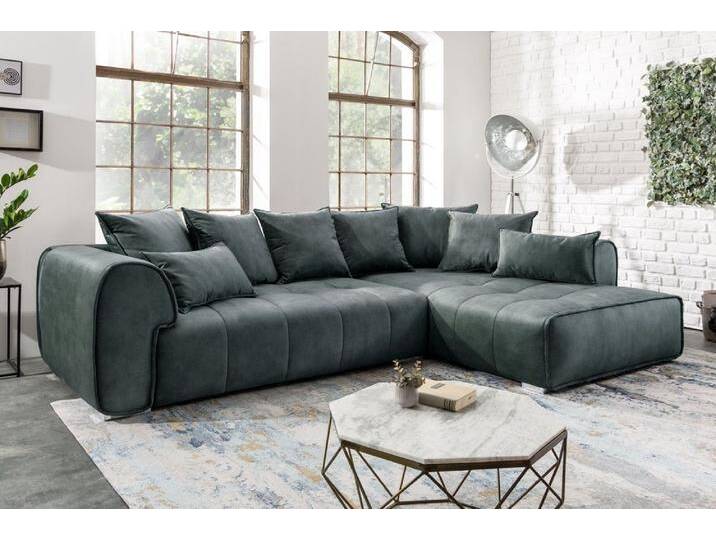 riess-ambiente Ecksofa CLAN 320cm anthrazit, Eckcouch · XXL · inkl. Kissen · Samt · Wohnzimmer · Modern Design, grau von Riess-Ambiente.de
