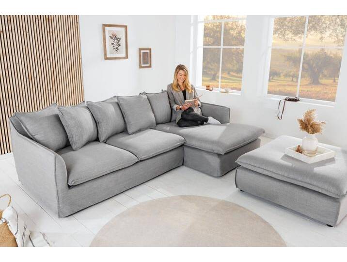 riess-ambiente Ecksofa HEAVEN 255cm grau, Einzelartikel 1 Teile, Couch · L-Form rechts · Wohnzimmer · Webstoff · Federkern · Landhaus von Riess-Ambiente.de