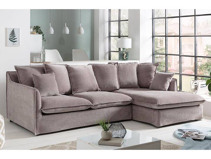riess-ambiente Ecksofa HEAVEN 255cm taupe, Einzelartikel 1 Teile, Couch · L-Form rechts · Wohnzimmer · Samt · Federkern · Landhaus von Riess-Ambiente.de