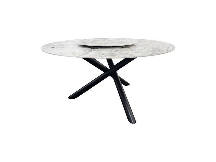 riess-ambiente Esstisch SPIN 150cm weiß-grau · Keramik-Tisch mit drehbarer Servierplatte (Einzelartikel, 1-St) von Riess-Ambiente.de