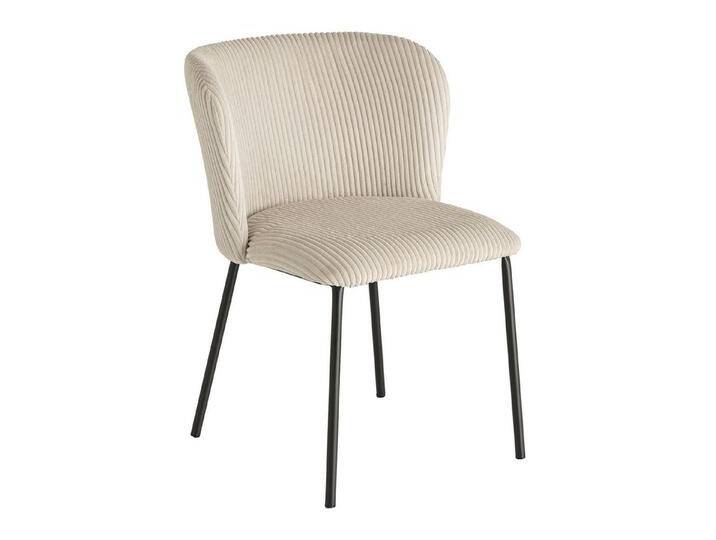 riess-ambiente Esszimmerstuhl LYON beige / schwarz · Polsterstuhl mit Cord-Bezug (Einzelartikel, 1 St), pulverbeschichtete Metall-Beine · Küche · Scandinavian · Retro-Design von Riess-Ambiente.de