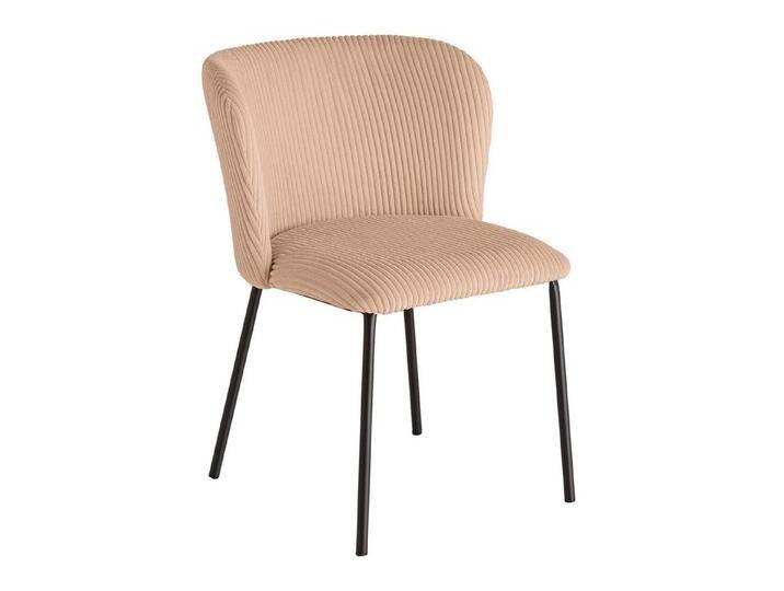 riess-ambiente Esszimmerstuhl LYON rosa / schwarz · Polsterstuhl mit Cord-Bezug (Einzelartikel, 1 St), pulverbeschichtete Metall-Beine · Küche · Skandinavisch · Retro-Design von Riess-Ambiente.de