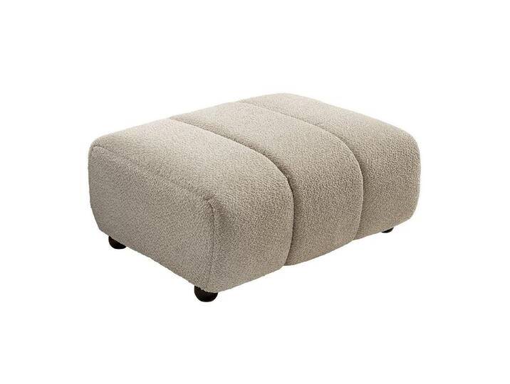 riess-ambiente Fußhocker ADLON 100cm beige · modener Fußhocker aus Bouclé-Stoff für Sofas (Einzelartikel, 1 St), Polsterhocker mit Teddystoff · Wohnzimmer · Federkern · Ziersteppung von Riess-Ambiente.de