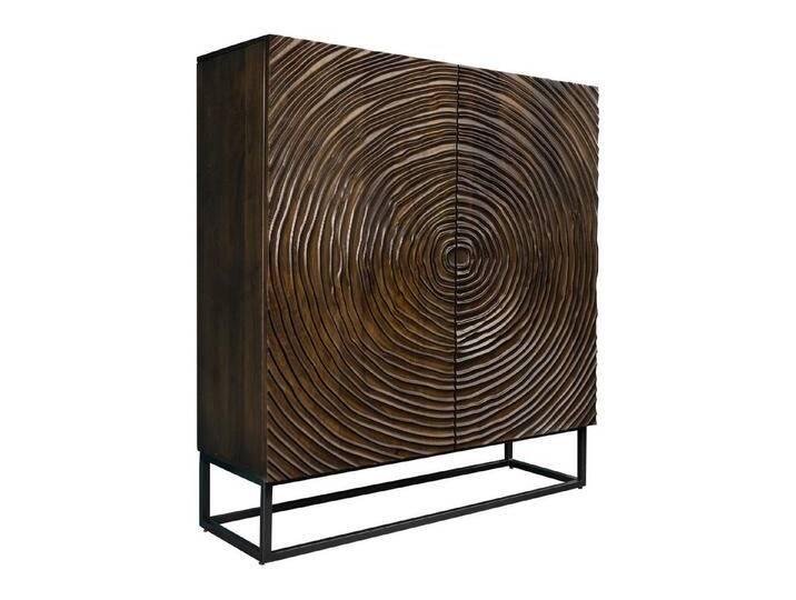 riess-ambiente Highboard ZEN CIRCLES 120cm dunkelbraun / schwarz (Einzelartikel, 1 St), Massivholz · Metall · Anrichte · Kommode · 3D-Front · Modern Design von Riess-Ambiente.de