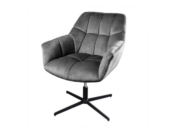 riess-ambiente Loungesessel PAPILLON grau / schwarz (Einzelartikel, 1-St), Wohnzimmer · Samt · 360° drehbar · höhenverstellbar · Modern Design, grau von Riess-Ambiente.de