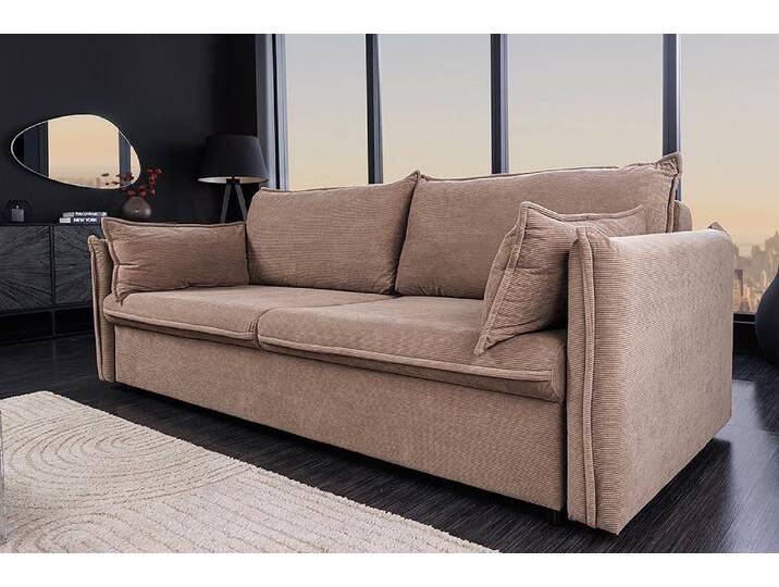 riess-ambiente Schlafsofa APARTMENT 215cm taupe · 3-Sitzer-Couch mit Cord-Bezug inkl. Kissen, Einzelartikel 1 Teile riess-ambiente Schlafsofa APARTMENT 215cm taupe · 3-Sitzer-Couch mit Cord-Bezug inkl. Kissen, Einzelartikel 1 Teile von Riess-Ambiente.de